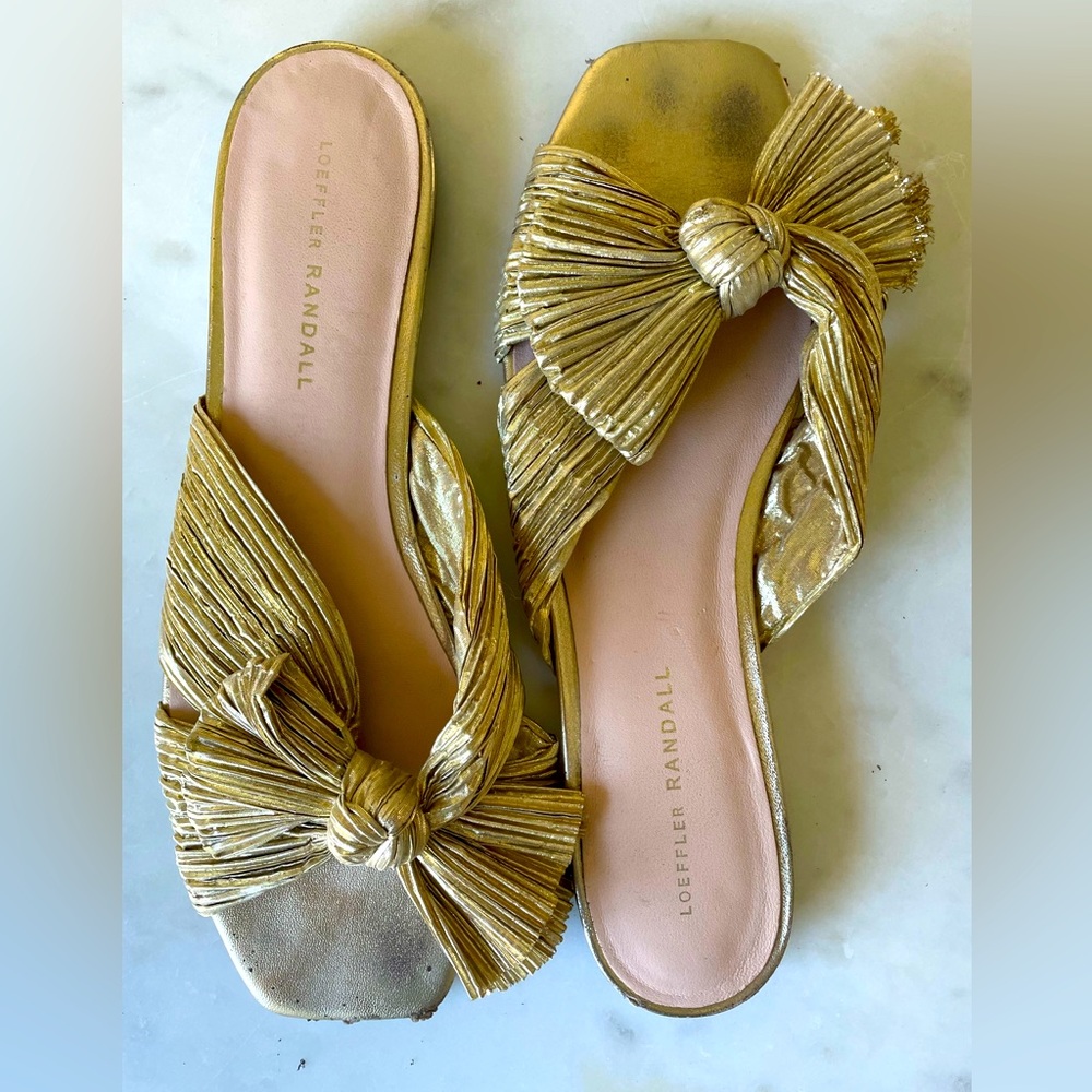 COPY - Loeffler Randall Daphne Pleated Knot Flat Sandals